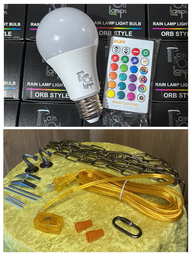 Swag Rain Lamp Cord, Chain & Orb Bulb Refresh Kit